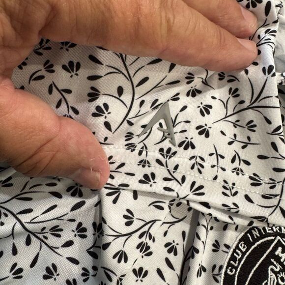 Miami FC Performance Polo Shirt. Medium. Black/White floral print. - Picture 5 of 8